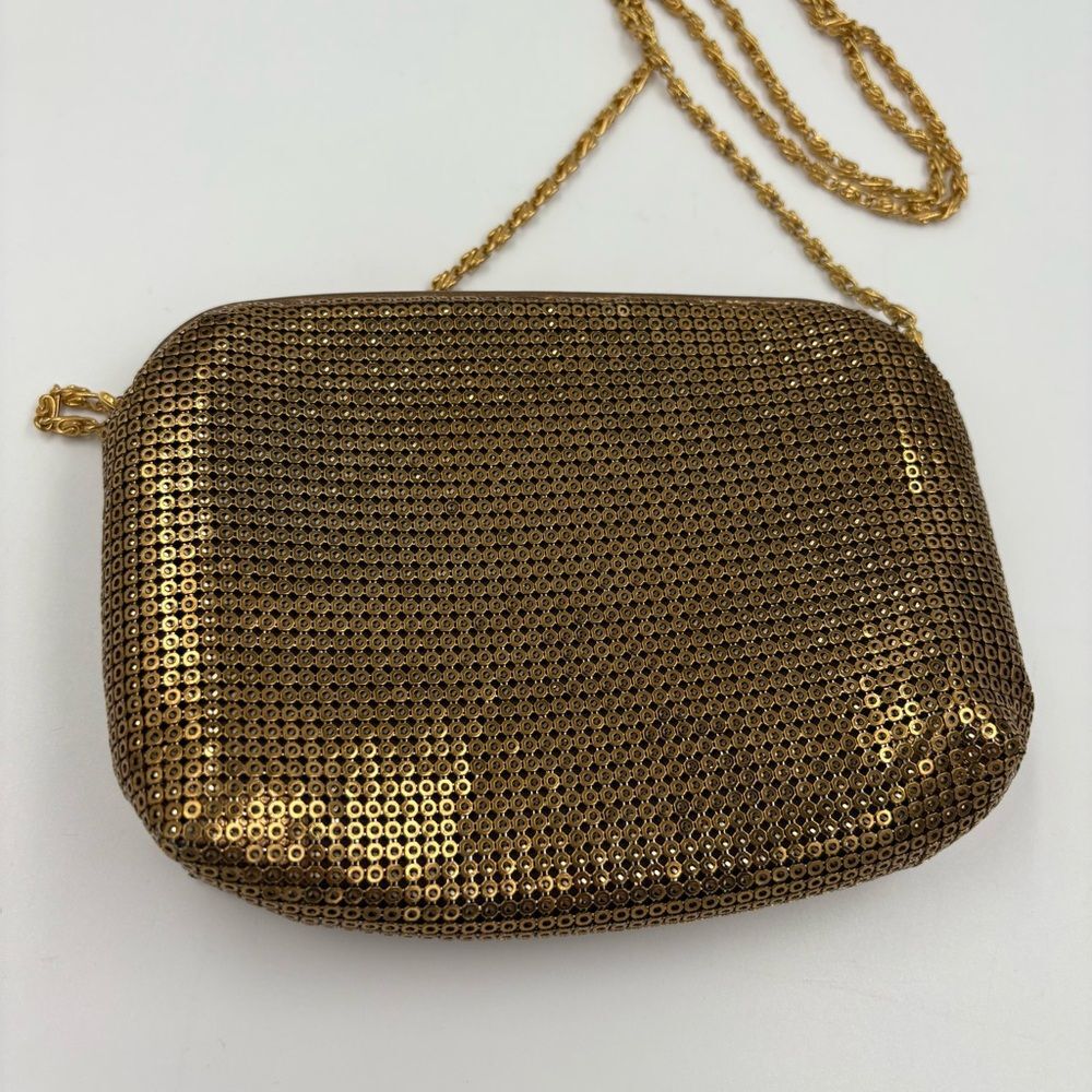 Vintage Amanda Smith Metal Mesh Crossbody Zippered Evening‎ Bag with Chain Strap - Picture 3 of 4